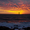 morning cross and sea