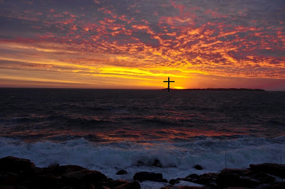 morning cross and sea