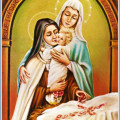 saint therese with baby jesus and virgin mary
